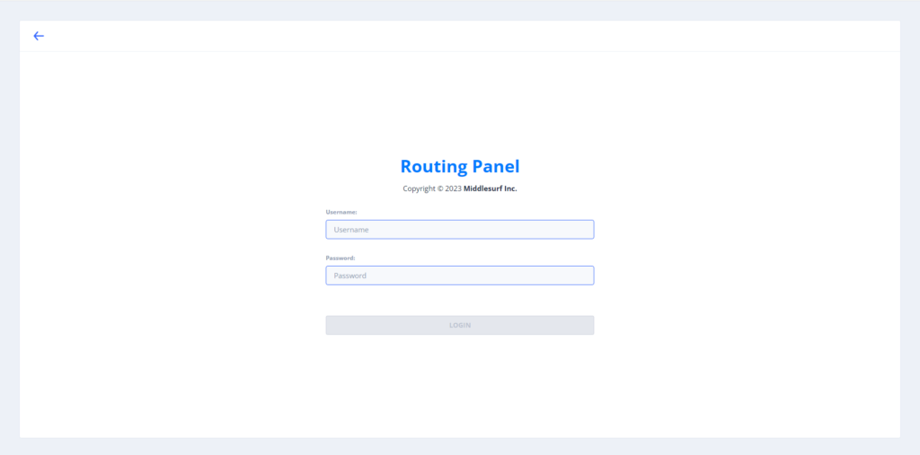 login page